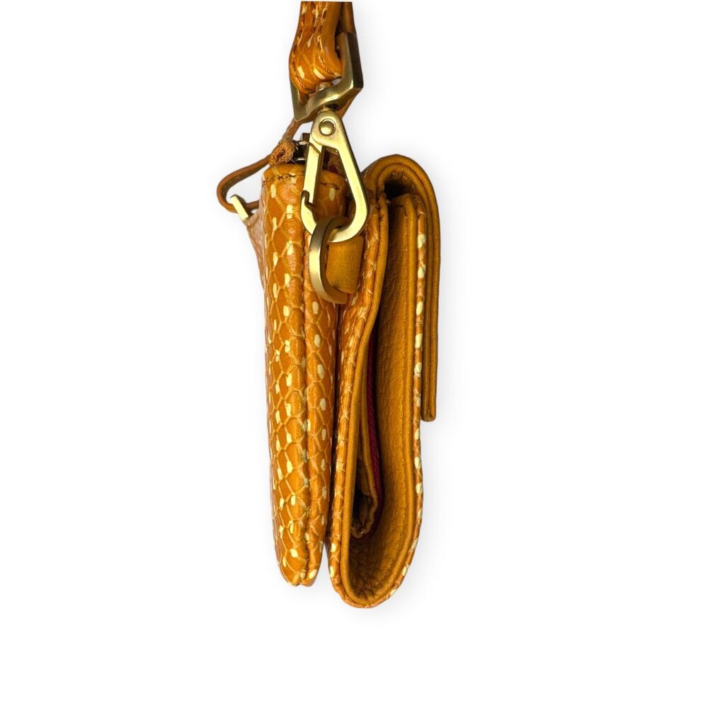 Hammitt Levy Small Apricot Tan Snake Leather Wallet Crossbody Mini Bag Gold EUC+ - Picture 8 of 10